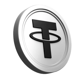 USDT Tether coin image displayed within the platform's information section